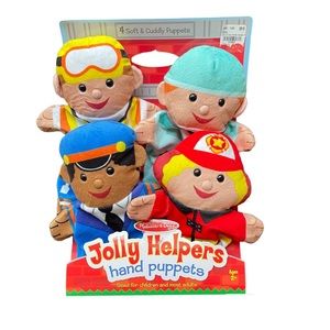 Melissa & Doug Jolly Helper Soft & Cuddly Hand Puppets - NWT 2yrs +